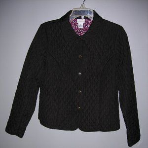 .SOLD.....Women's black quilted JACKET by KIM ROGERS Sz PM